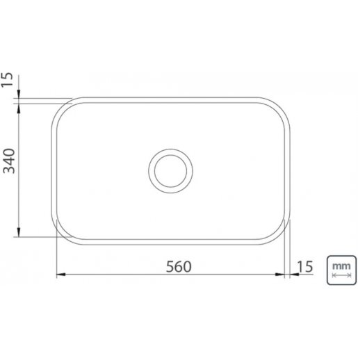 CUBA RETANGULAR  AÇO INOX 56X34 S/ VALVULA  (94085/556)