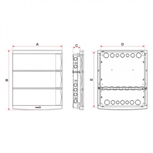 Quadro Distribuição Slim 32 disjuntores  sem Barramento Tigre